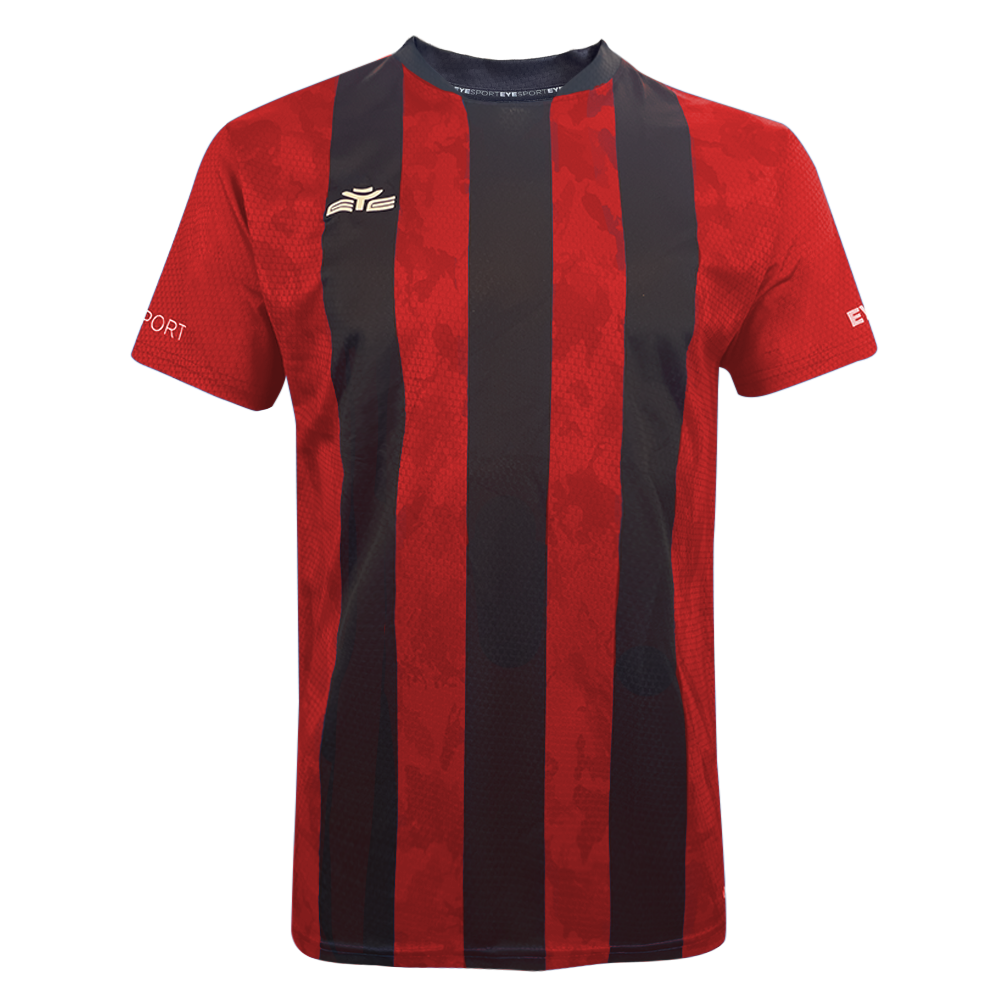 T SHIRT STRIPE ROSSO NERO FRONT